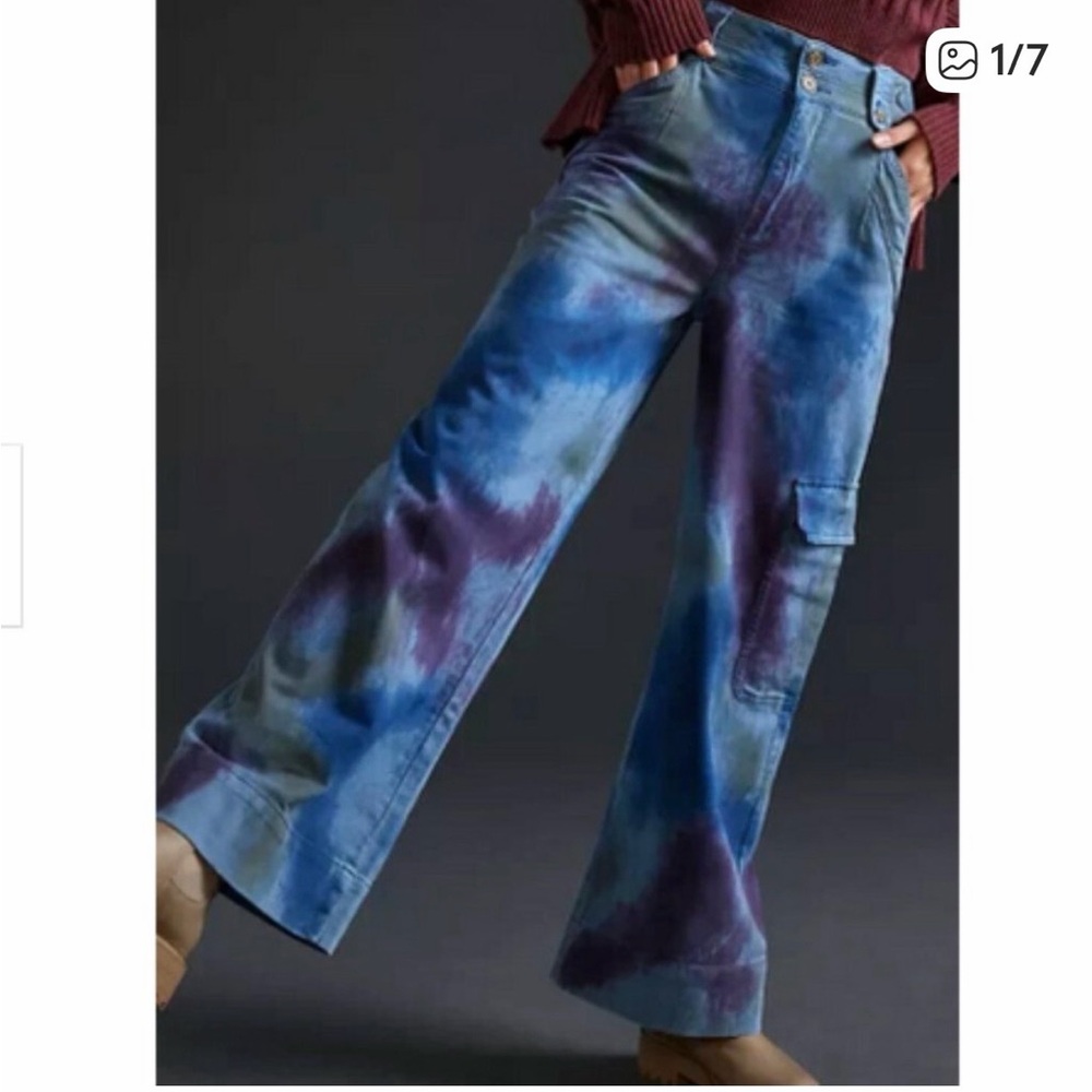 Anthropologie Tie Dye Wide Leg Pants NWT - Picture 2 of 6